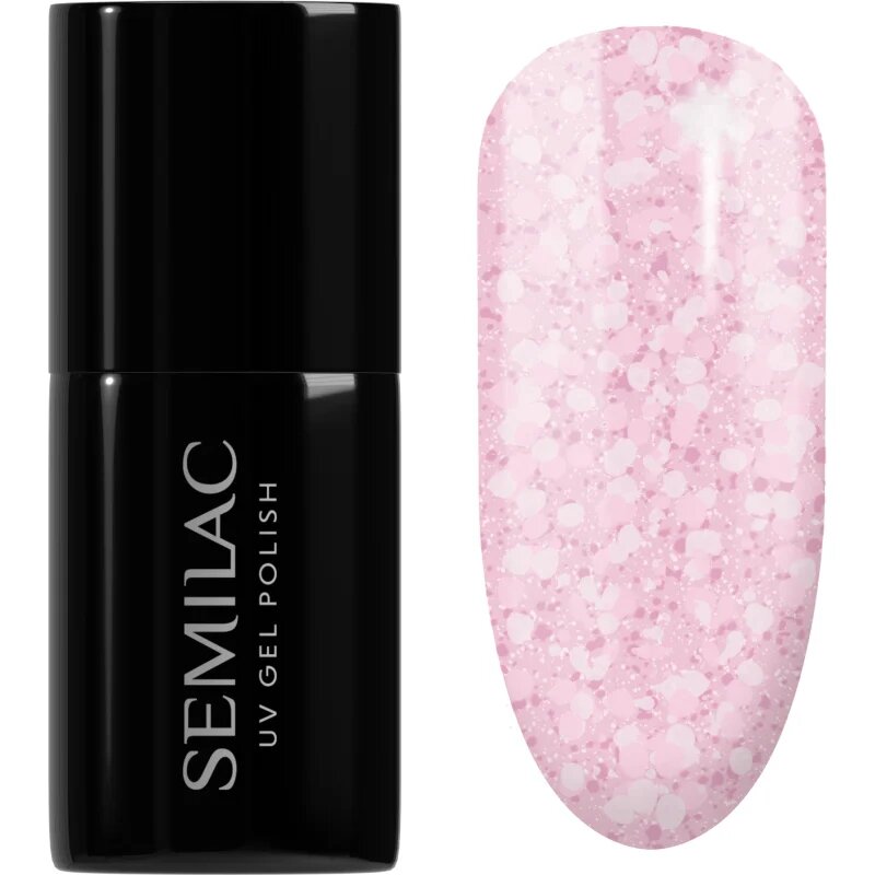 Semilac UV Hybrid Crushed_ICE гел лак за нокти с използване на UV/LED лампа цвят 491 Strawberry Ice 7 мл.