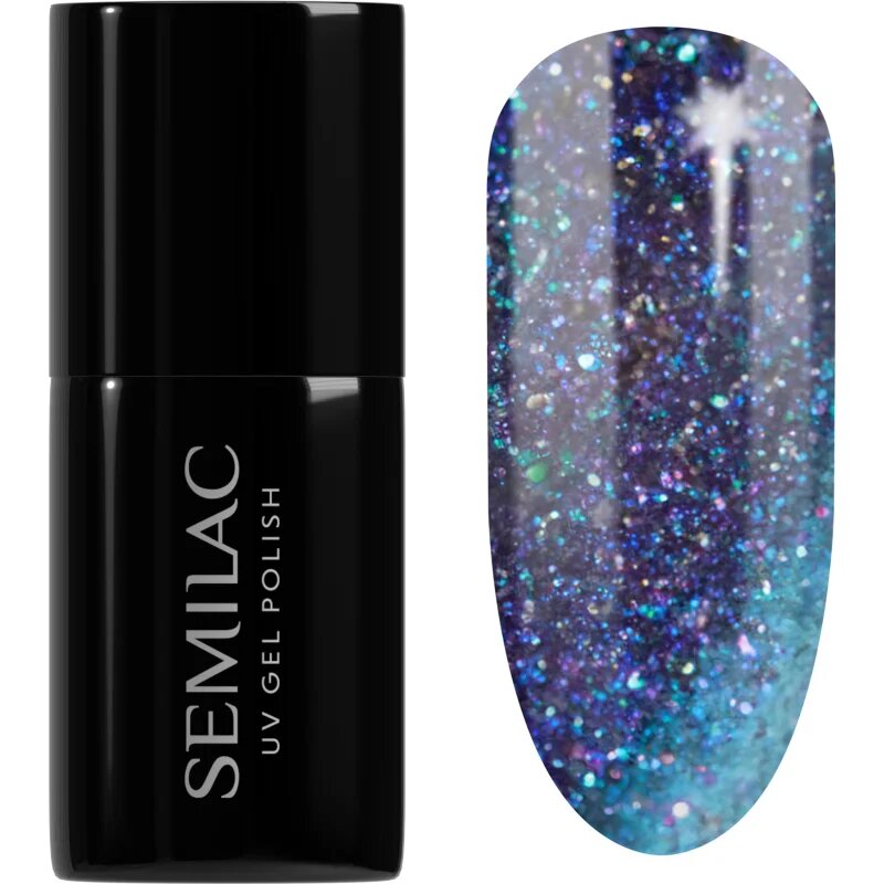 Semilac UV Hybrid Galaxy Flash гел лак за нокти с използване на UV/LED лампа цвят 826 Virtual Blue 7 мл.