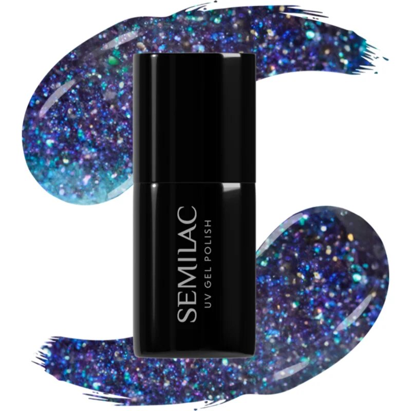 Semilac UV Hybrid Galaxy Flash гел лак за нокти с използване на UV/LED лампа цвят 826 Virtual Blue 7 мл.