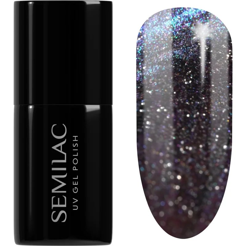Semilac UV Hybrid Galaxy Flash гел лак за нокти с използване на UV/LED лампа цвят 828 Grey Holo 7 мл.