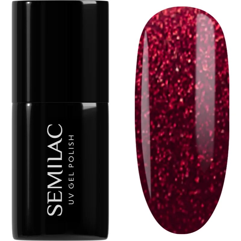 Semilac UV Hybrid Winter Wonderland гел лак за нокти цвят 955 Holly Berry Red 7 мл.