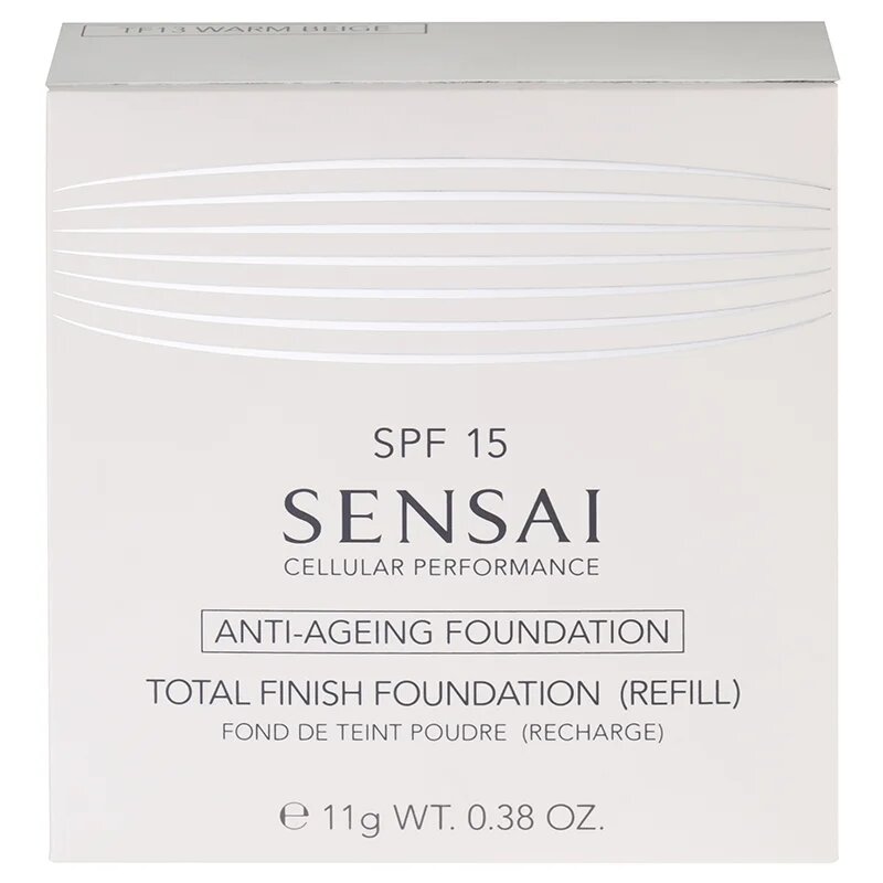 Sensai Cellular Performance Total Finish Foundation компактна пудра против бръчки пълнител цвят TF13 Warm Beige SPF 15 11 гр.