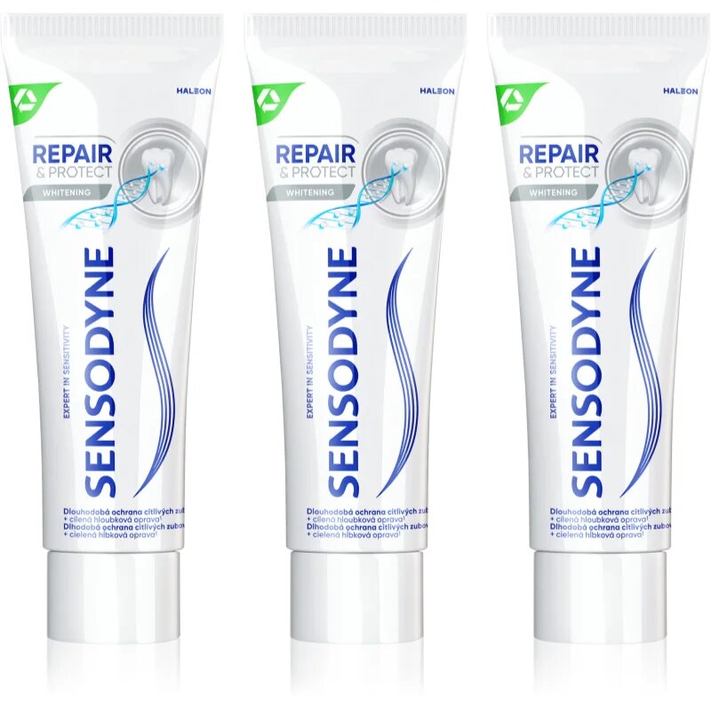 Sensodyne Repair & Protect Whitening избелваща паста за зъби за чувствителни зъби 3x75 мл.
