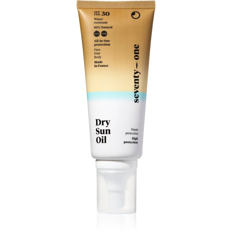 SeventyOne Dry Sun Oil SPF30 слънцезащитно сухо масло за лице тяло и коса SPF 30 100 мл.