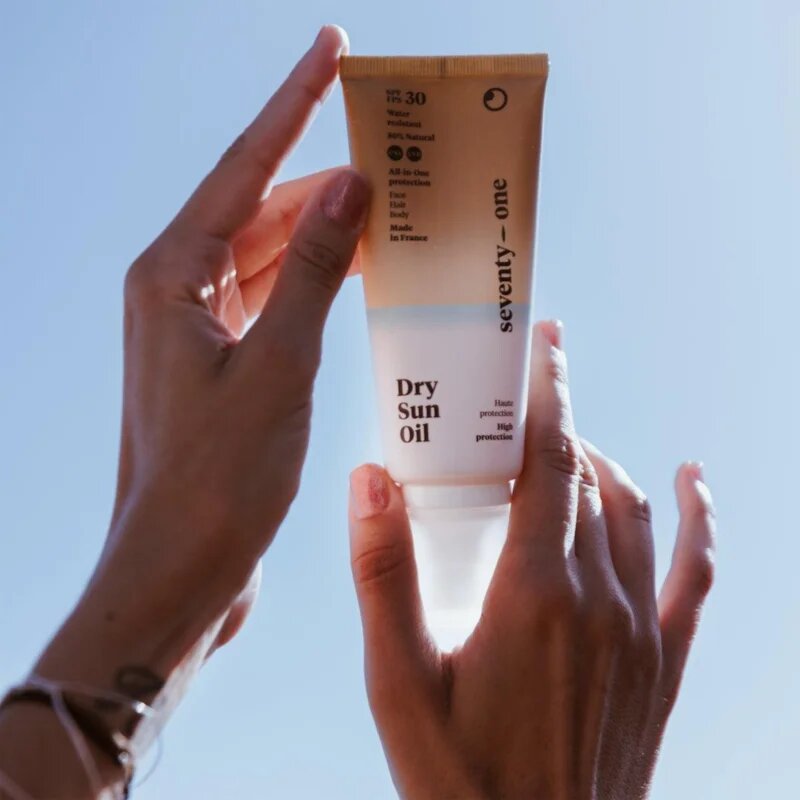 SeventyOne Dry Sun Oil SPF30 слънцезащитно сухо масло за лице тяло и коса SPF 30 100 мл.
