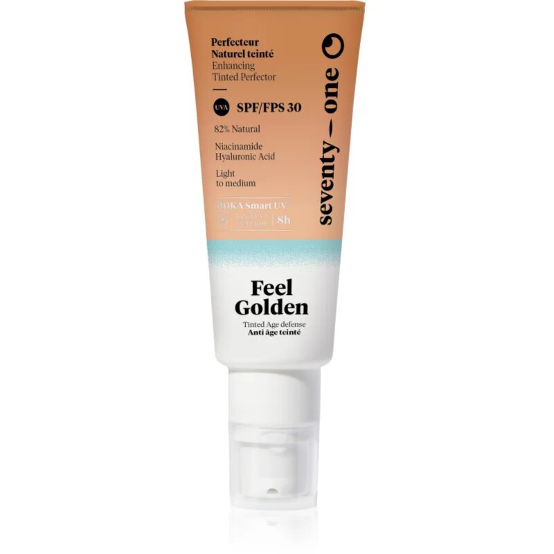 SeventyOne Feel Golden SPF30 тониращ слънцезащитен флуид за лице SPF 30 40 мл.