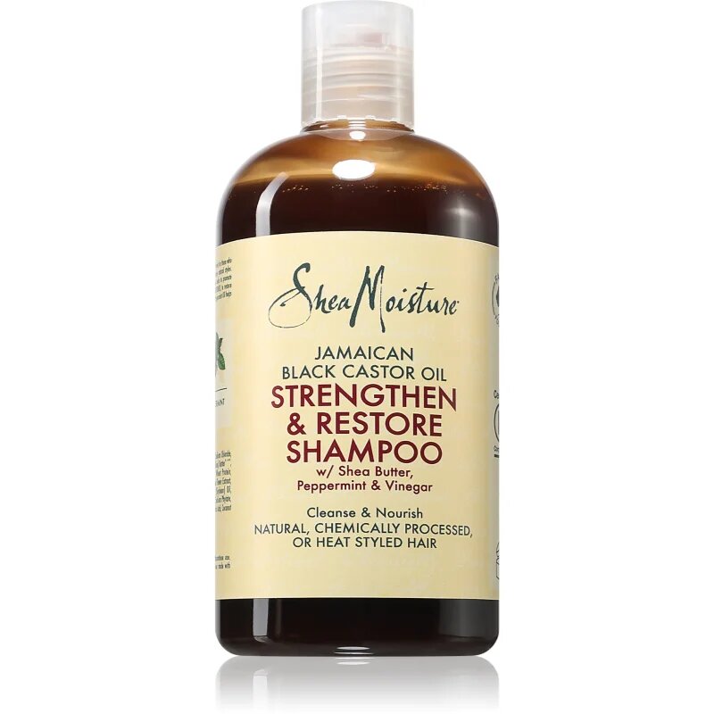 Shea Moisture Jamaican Black Castor Oil Strengthen & Restore почистващ шампоан за увредена и боядисана коса 384 мл.