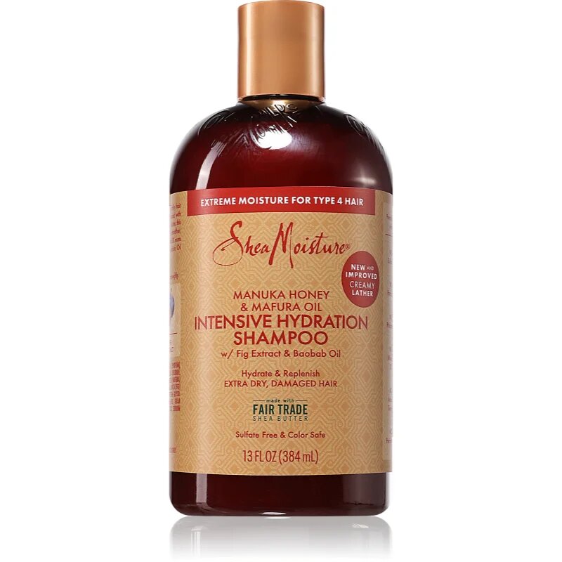 Shea Moisture Manuka Honey & Mafura Oil интензивен хидратиращ шампоан за суха и увредена коса 384 мл.