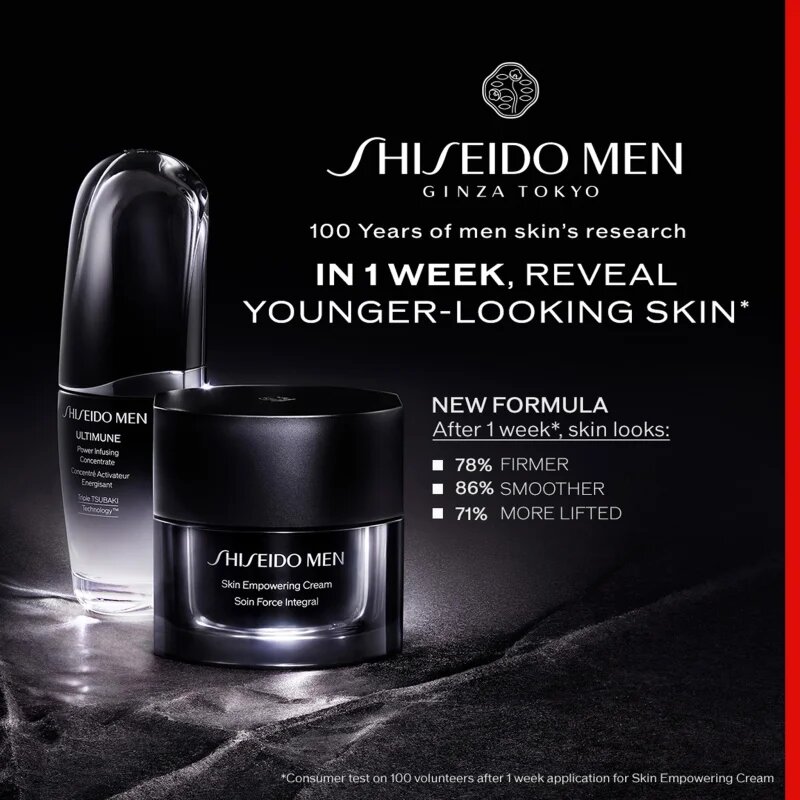 Shiseido Men Skin Empowering Advanced Cream възстановителен крем за намаляване на бръчките 50 мл.