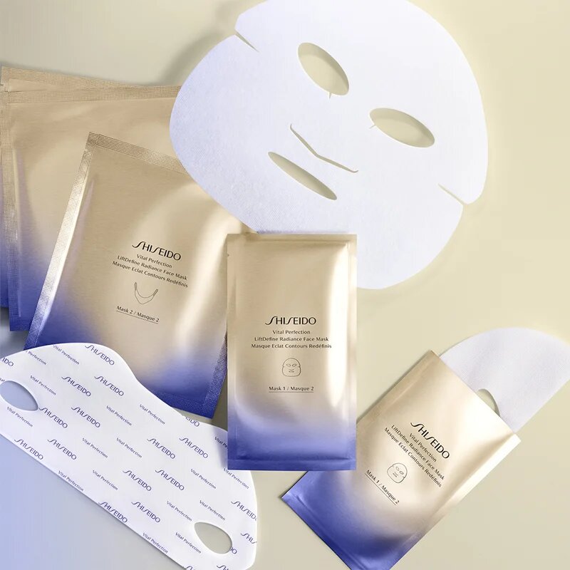 Shiseido Vital Perfection Liftdefine Radiance Face Mask луксозна стягаща маска за лице за жени 6x2 бр.