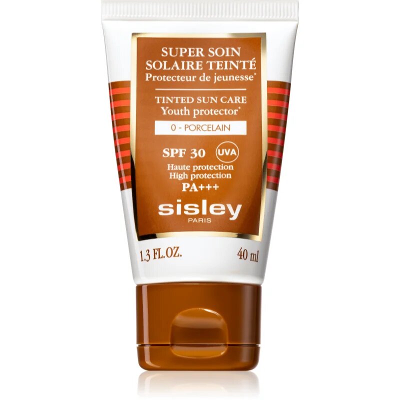 Sisley Super Soin Solaire Teinté защитен тониращ крем за лице SPF 30 цвят 0 Porcelain 40 мл.