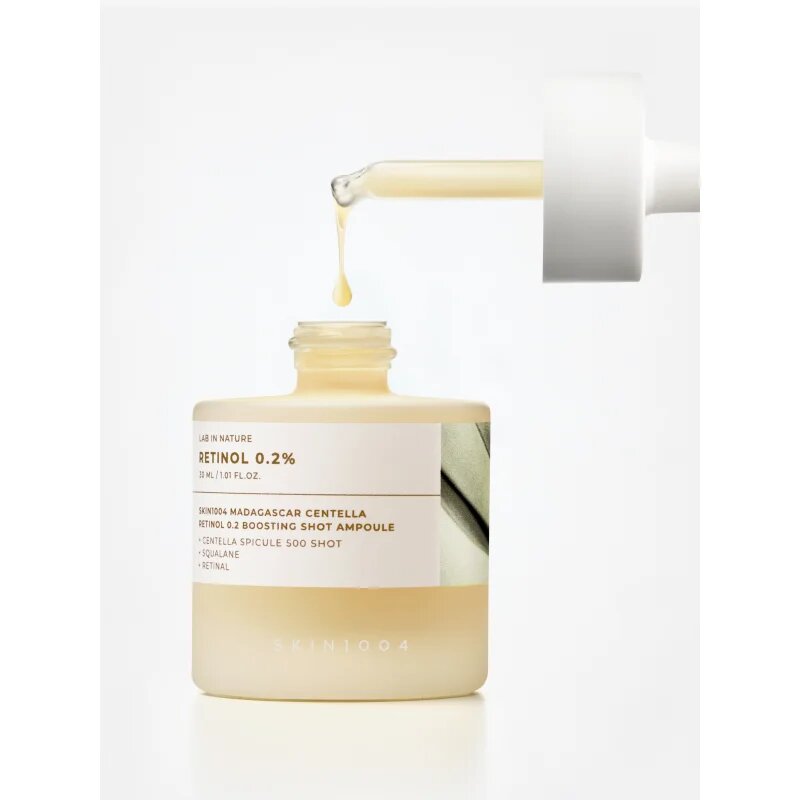 SKIN1004 Lab In Nature Retinol 0.2% Boosting Shot Ampoule регенериращ серум против бръчки увеличаващ еластичността на кожата 30 мл.