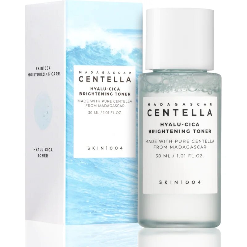 SKIN1004 Madagascar Centella Hyalu-Cica Brightening Toner нежен ексфолиращ тоник за освежаване и хидратация 30 мл.