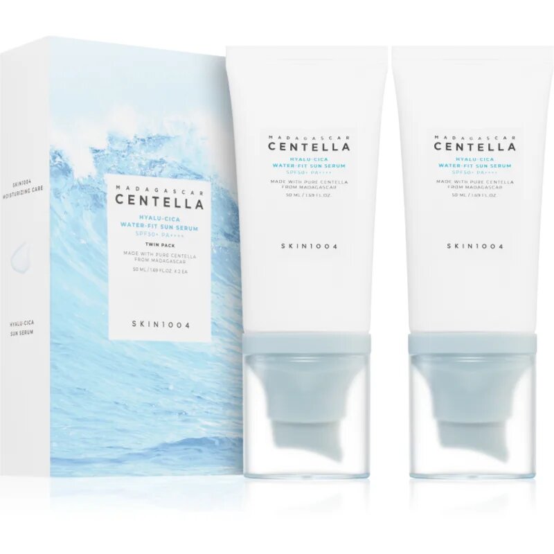 SKIN1004 Madagascar Centella Hyalu-Cica Water-Fit Sun Serum Twin Pack защитен серум с хидратиращ ефект ДУО ОПАКОВКА