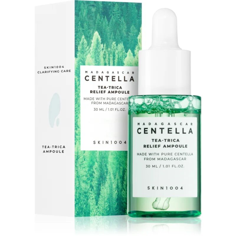 SKIN1004 Madagascar Centella Tea-Trica Relief Ampoule успокояващ серум за лице за проблемна кожа акне 30 мл.