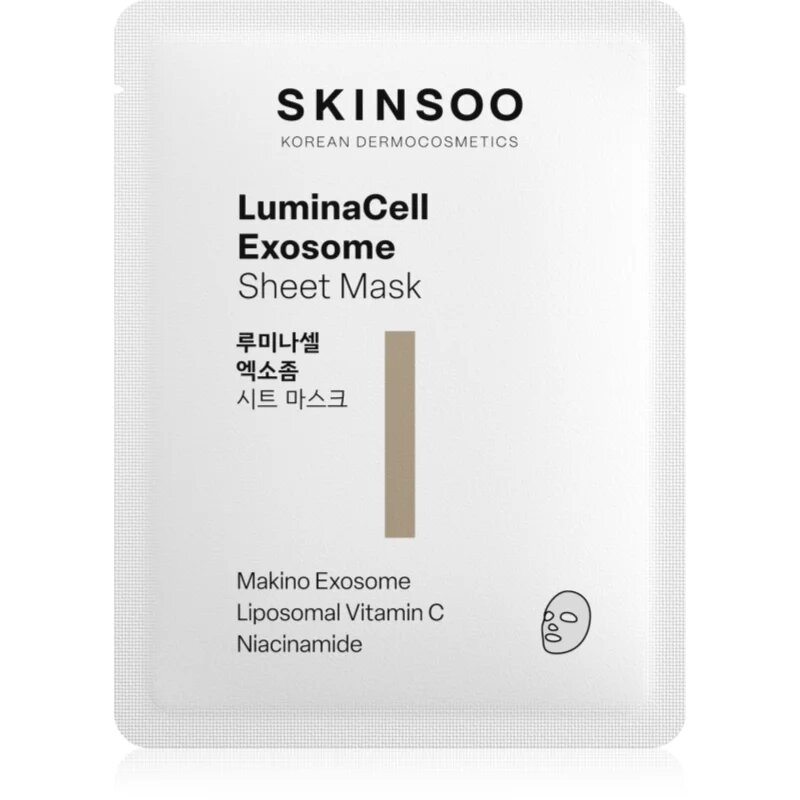 SKINSOO LuminaCell Exosome Sheet Mask озаряваща платнена маска 22 гр.