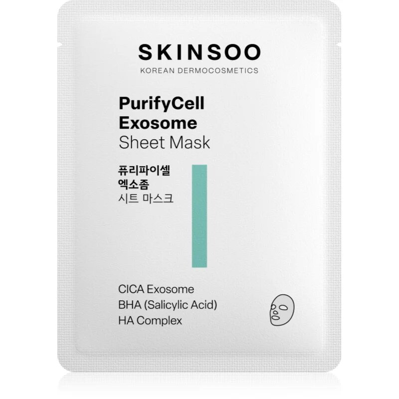 SKINSOO PurifyCell Exosome Sheet Mask успокояваща платнена маска 22 гр.