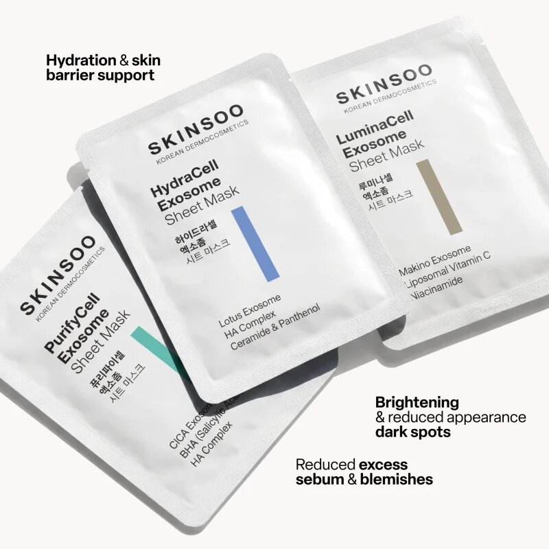 SKINSOO PurifyCell Exosome Sheet Mask успокояваща платнена маска 22 гр.