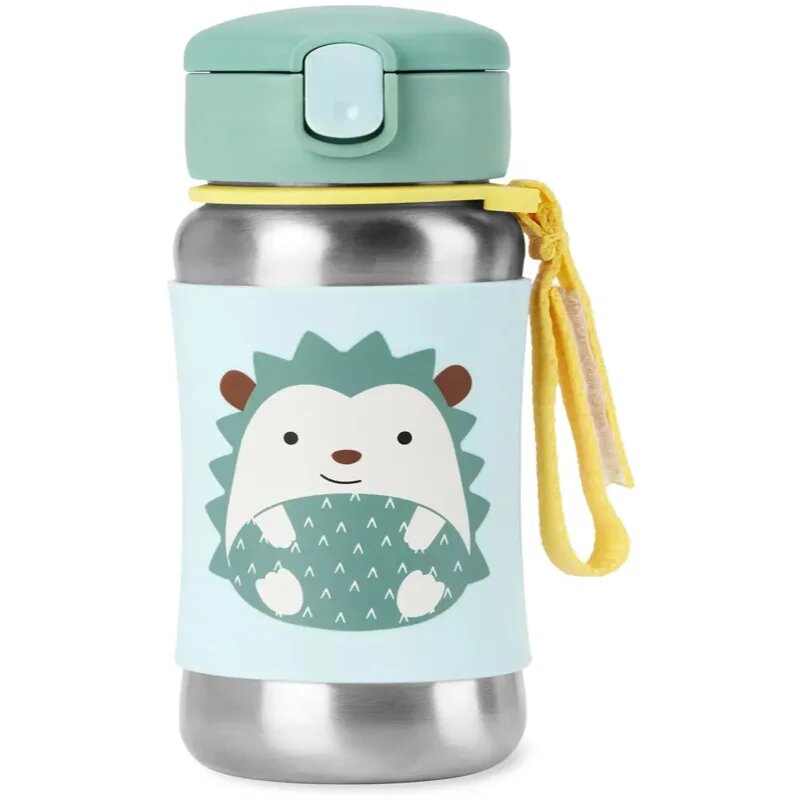 Skip Hop Spark Style Straw Bottle неръждаема бутилка за вода със сламка Hedgehog 12 m+ 1 бр.