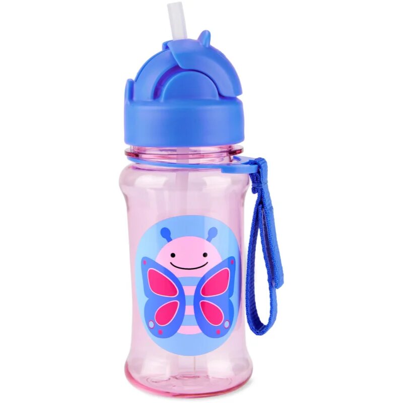 Skip Hop Zoo Tritan шише със сламка Butterfly 12m+ 1 бр.