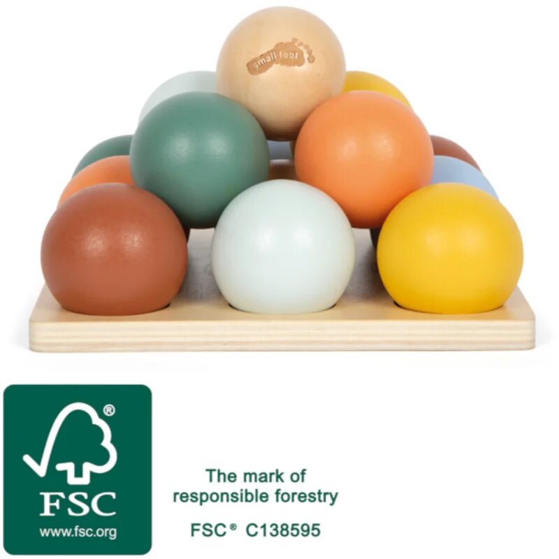 Small foot Montessori Sorting Game with Balls игра за сортиране 12m+ 15 бр.