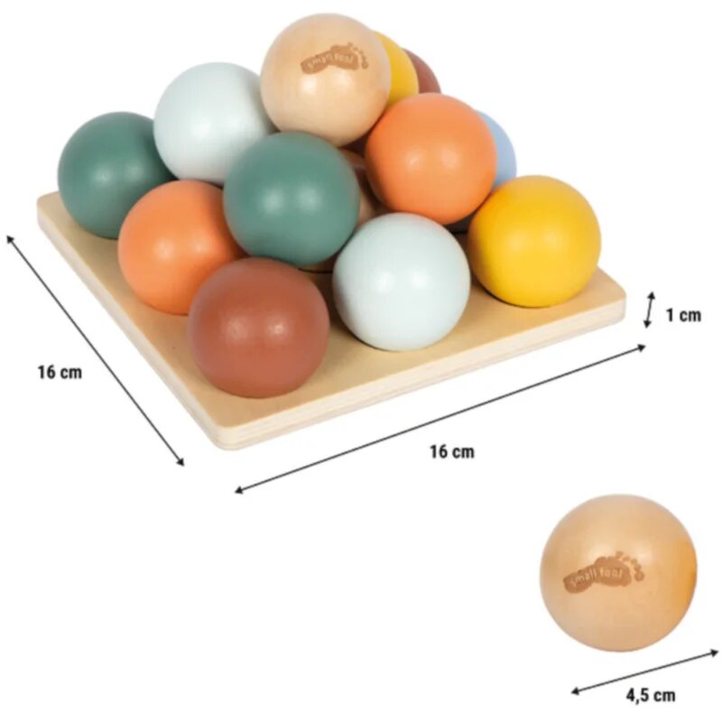 Small foot Montessori Sorting Game with Balls игра за сортиране 12m+ 15 бр.