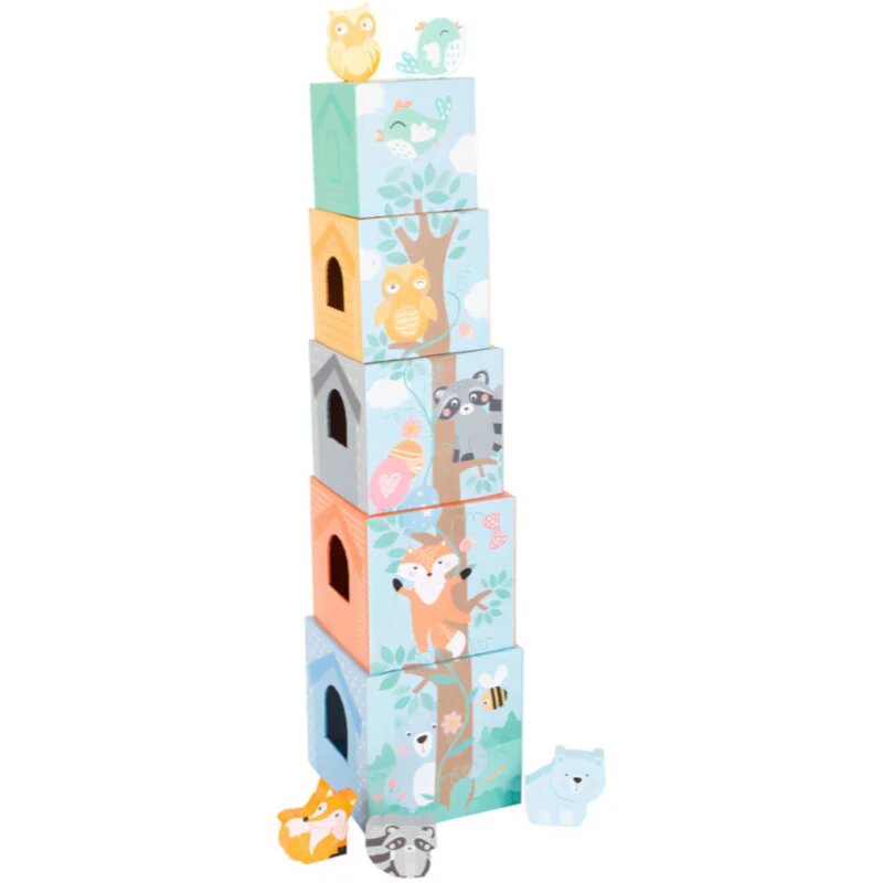 Small foot Stacking Tower Pastel Animals кула за сглобяване 12m+ 10 бр.