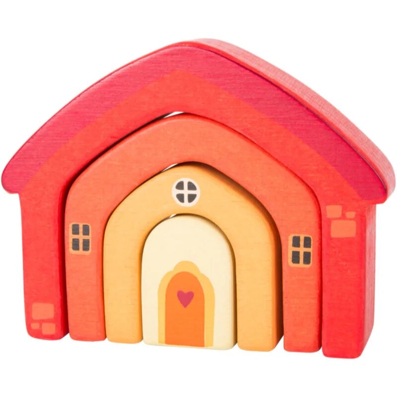 Small foot Wooden Building Blocks House играчка за подреждане от дърво 12 m+ 4 бр.