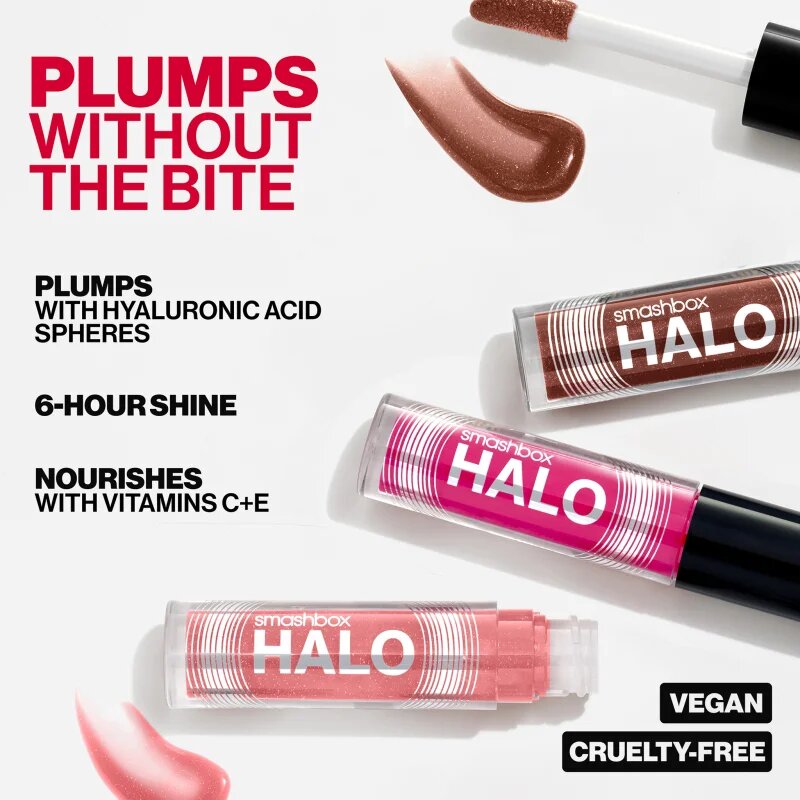 Smashbox Halo Plump + Glow Lip Gloss хидратиращ блясък за устни за обем на устните цвят Aura 4.6 мл.