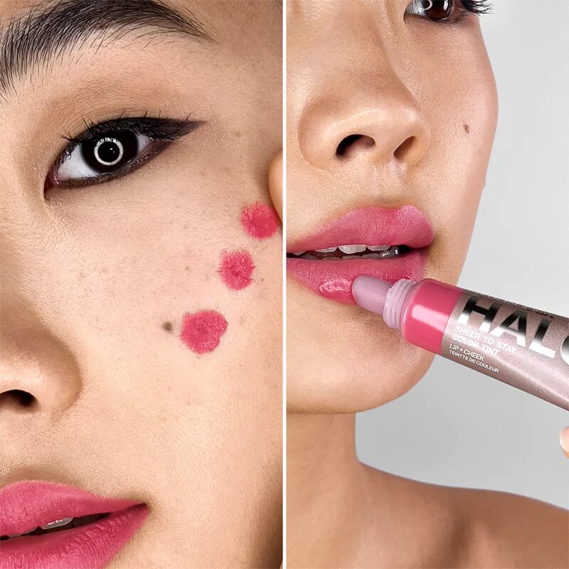 Smashbox Halo Sheer To Stay Color Tints течен руж и блясък за устни цвят Blush 10 мл.