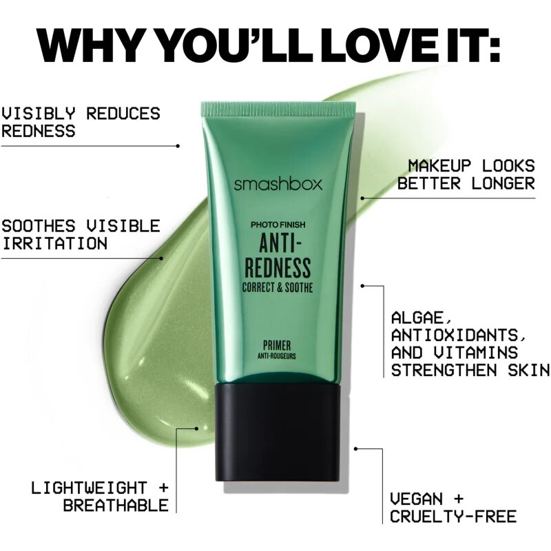 Smashbox Photo Finish Anti-Redness Primer основа против зачервяване на кожата 10 мл.