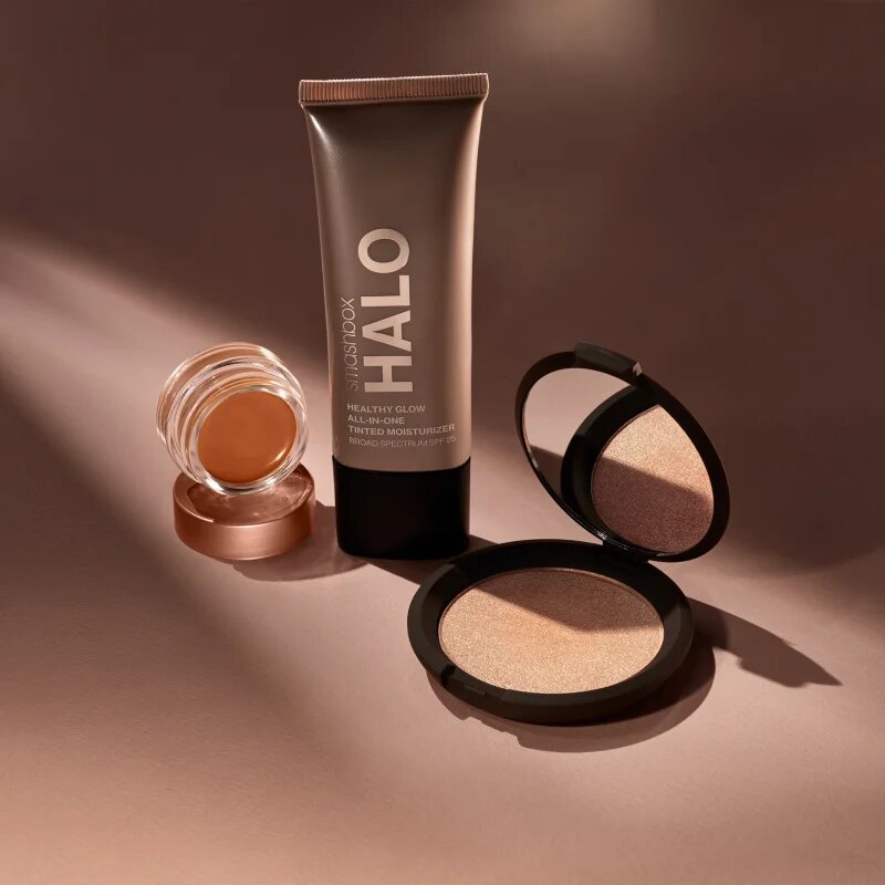 Smashbox x Becca Shimmering Skin Perfector Pressed Highlighter Mini озарител цвят Sparkling Wine Pop 25 гр.