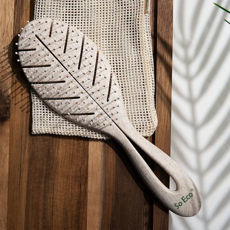 So Eco Biodegradable Detangling Leaf Brush четка подлежаща на компостиране за мокра коса 1 бр.