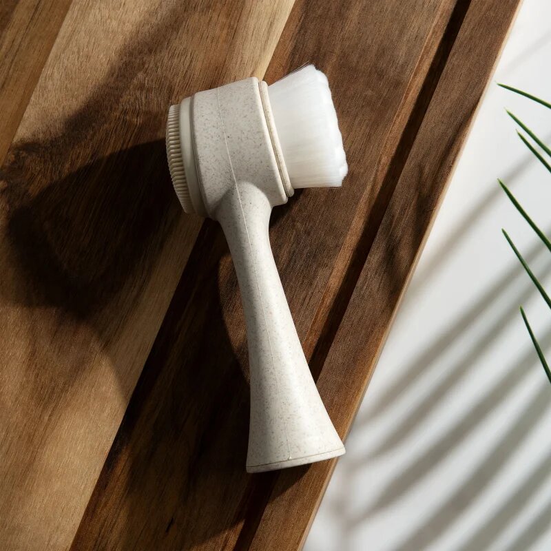 So Eco Facial Cleansing Brush двустранна почистваща четка за лице с дръжка подлежаща на компостиране 1 бр.