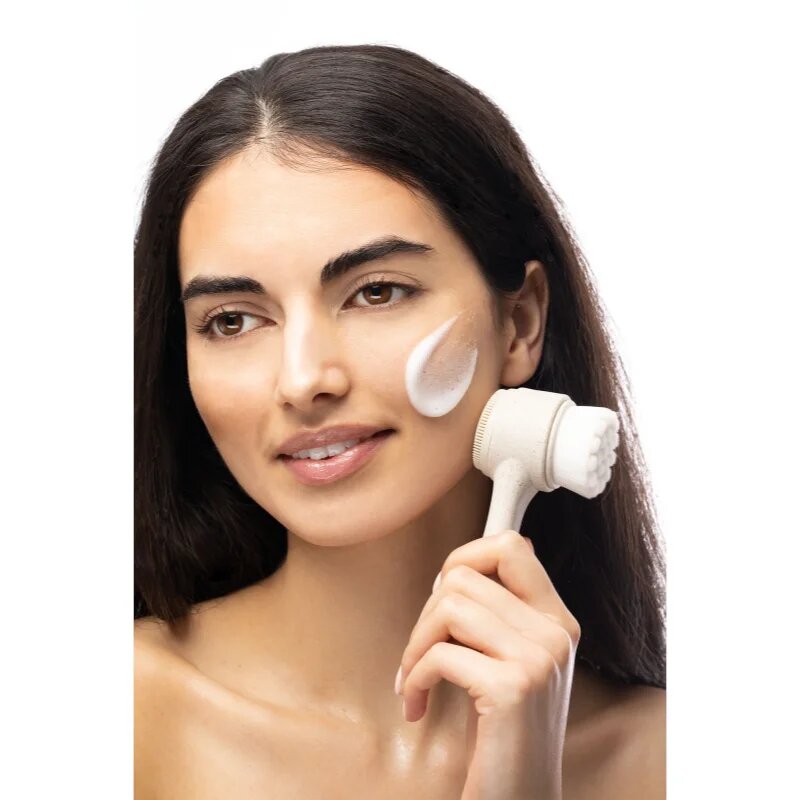 So Eco Facial Cleansing Brush двустранна почистваща четка за лице с дръжка подлежаща на компостиране 1 бр.