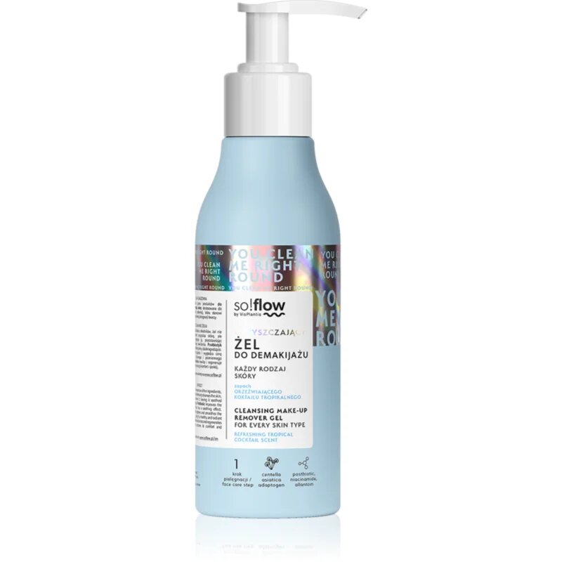 so!flow Cleansing Make-Up Removal Gel почистващ и премахващ грима гел за всички типове кожа на лицето 150 мл.