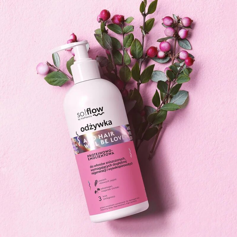 so!flow Damaged Hair Protein-Emollient Conditioner подсилващ балсам за увредена коса 300 мл.