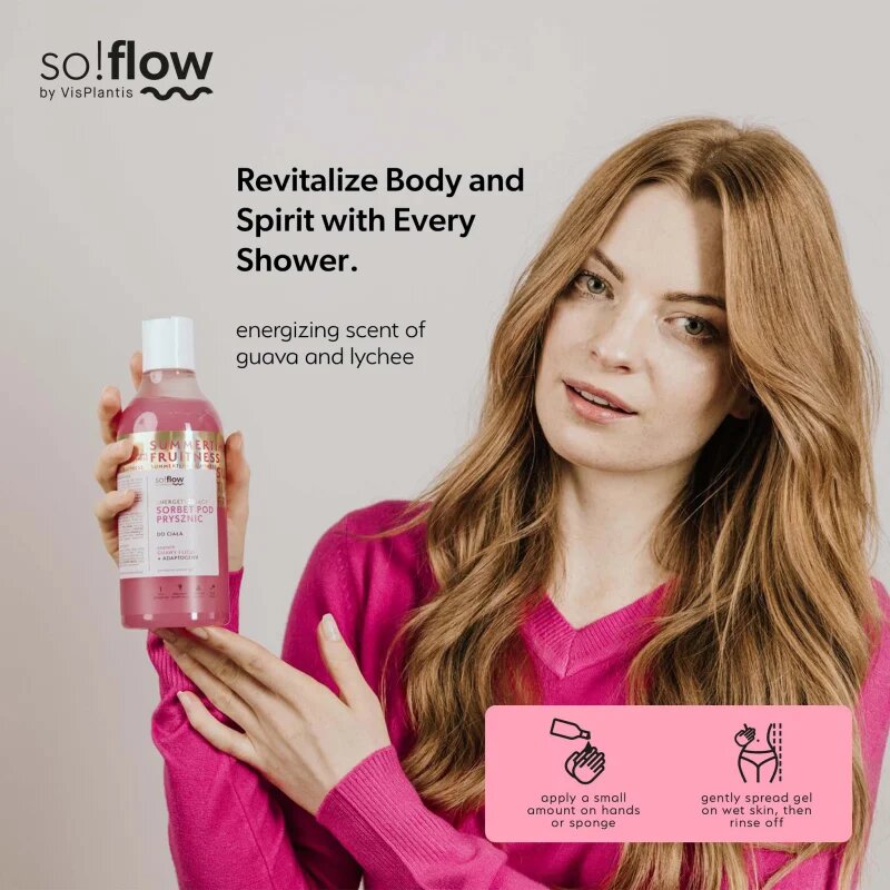 so!flow Energizing Shower Sorbet хидратиращо сорбе за тяло под душа Guava Lychee 400 мл.