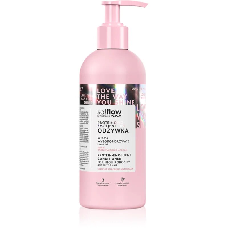 so!flow High Porosity Hair Protein-Emollient Conditioner подсилващ балсам за крехка и стресирана коса 400 мл.