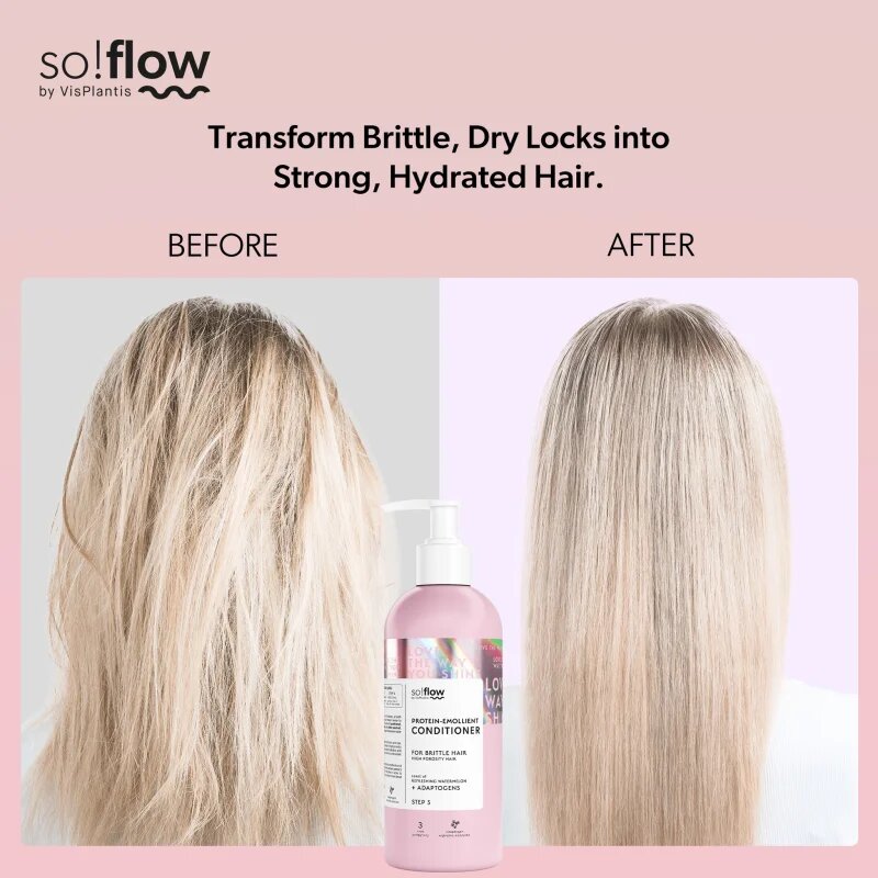 so!flow High Porosity Hair Protein-Emollient Conditioner подсилващ балсам за крехка и стресирана коса 400 мл.
