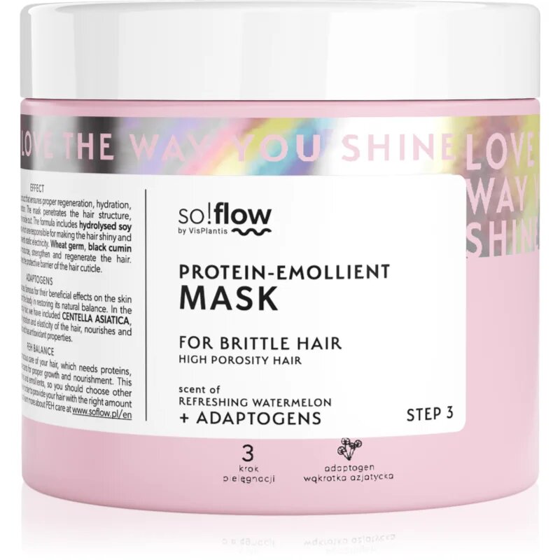 so!flow High Porosity Hair Protein-Emollient Mask подсилваща маска за крехка и стресирана коса 400 мл.