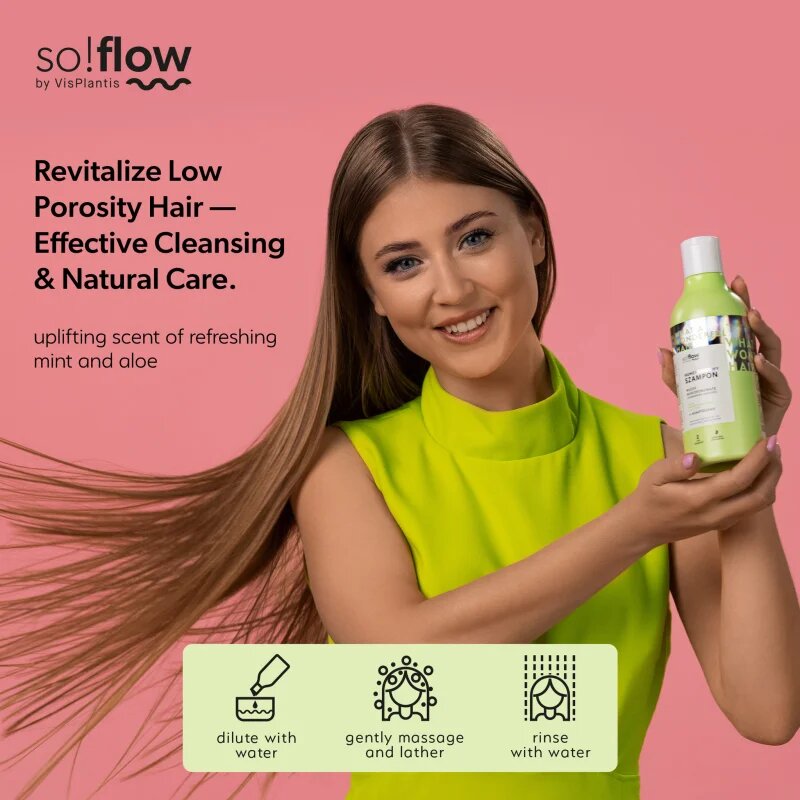 so!flow Low Porosity Hair Humectant Shampoo почистващ шампоан за коса без обем 400 мл.