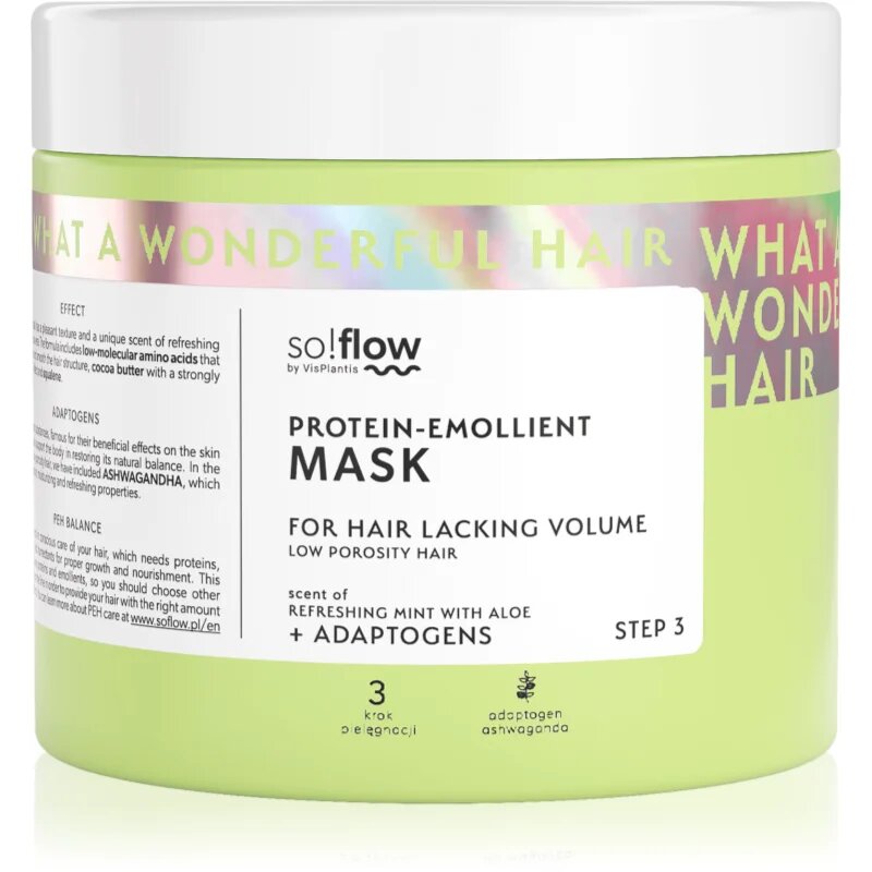 so!flow Low Porosity Hair Protein-Emollient Mask маска за коса без обем 400 мл.