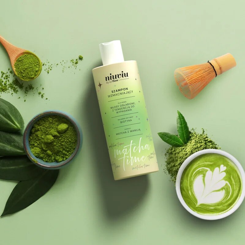 so!flow Matcha Time Strengthening Shampoo подсилващ шампоан за слаба коса 300 мл.