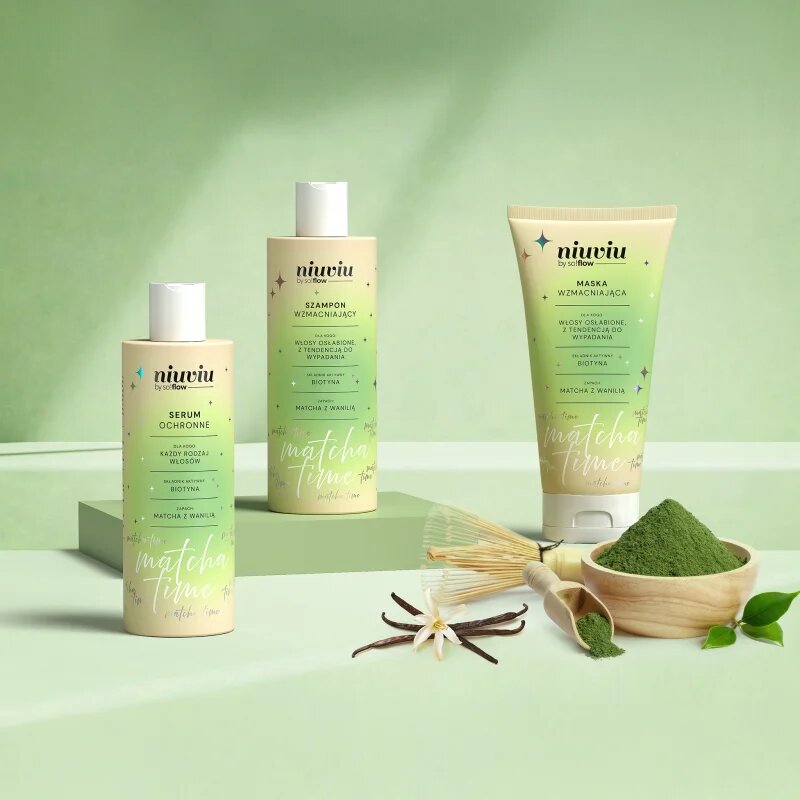 so!flow Matcha Time Strengthening Shampoo подсилващ шампоан за слаба коса 300 мл.