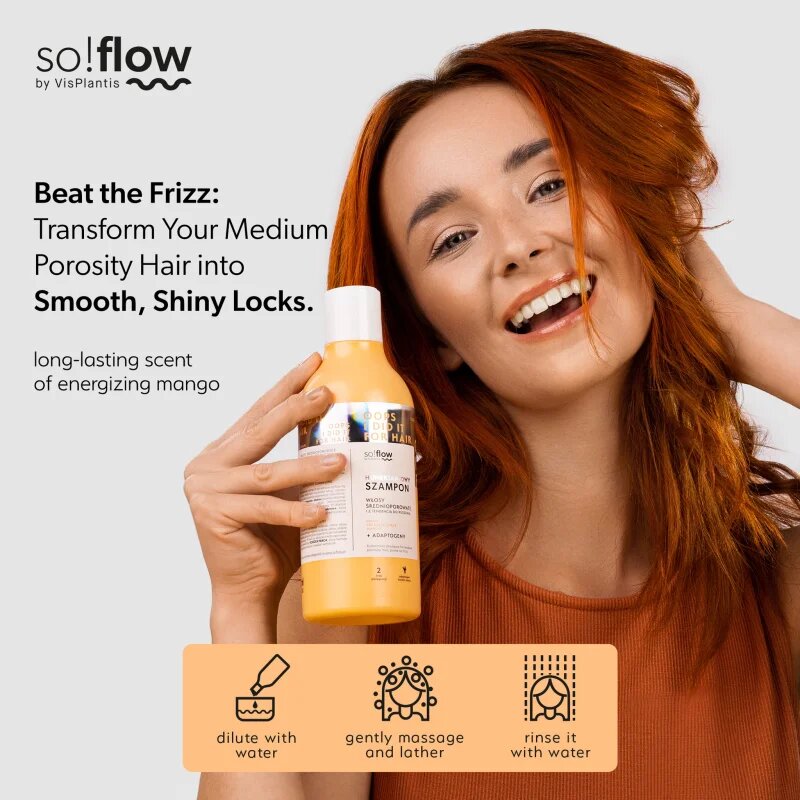 so!flow Medium Porosity Hair Humectant Shampoo изглаждащ шампоан против цъфтене 400 мл.