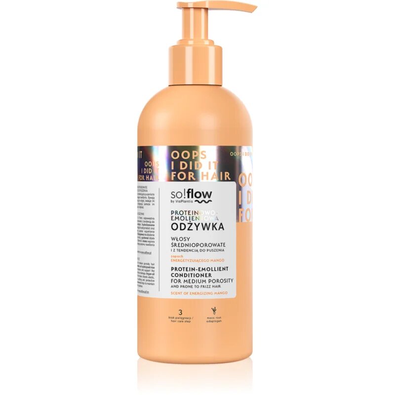 so!flow Medium Porosity Hair Protein-Emollient Conditioner хидратиращ и изглаждащ балсам против цъфтене 400 мл.