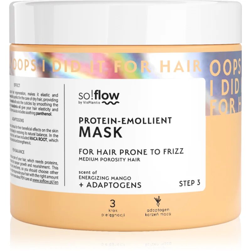 so!flow Medium Porosity Hair Protein-Emollient Mask маска за коса против цъфтене 400 мл.