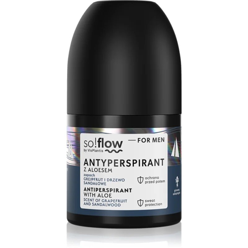 so!flow Men Antiperspirant рол- он против изпотяване за мъже Aloe scent of Grapefruit and Sandalwood 50 мл.