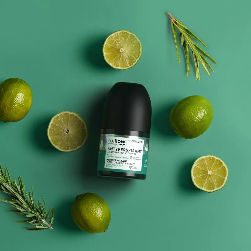 so!flow Men Antiperspirant рол- он против изпотяване за мъже Tobacco extract scent of Lime with Rosemary 50 мл.